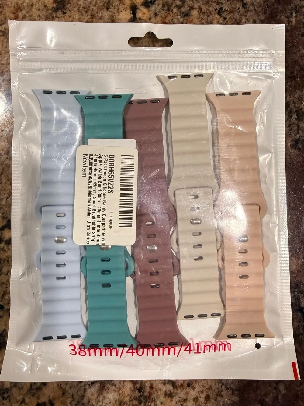Silicone Watch Band 5-Pack – Blue, Teal, Mauve, Cream, Blush